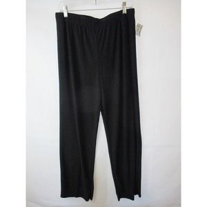 New J&JL Fashion L Women Elastic Waist Black Pants